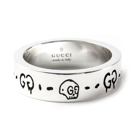 gucci 477339 j8400 0701|925 Sterling Silver Small GucciGhost Ring .